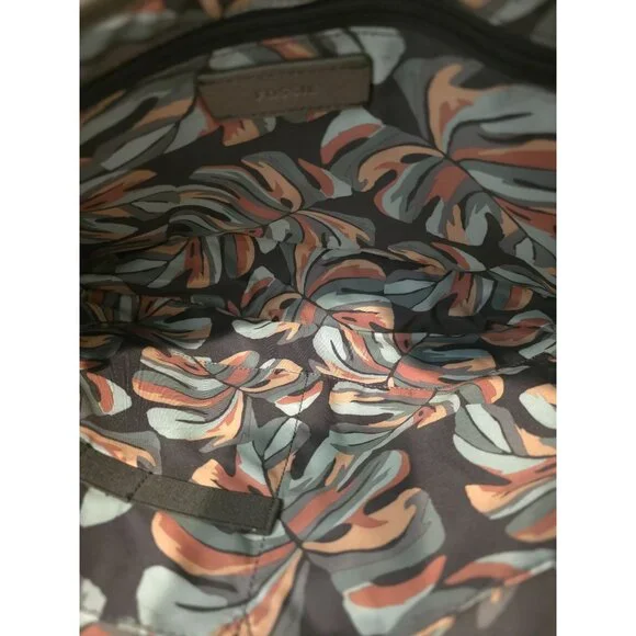 FOSSIL GREENVILLE Gray Leather Travel Courier Messenger Bag - Picture 10 of 11